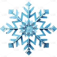 冬季冬天通用3D立体蓝色雪花元素贴纸