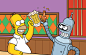 Futurama Bender Homer Simpson The Simpsons  / 1240x800 Wallpaper