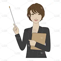 拿着教鞭的女职员