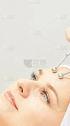 Microcurrent esthetics procedure. Beauty girl face