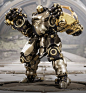 Crunch, in Golden Gloves Skin. Hero from Paragon, great MOBA by Epic Games.: 