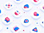 color icon design, lovely logo, Monogram, mark, brand, app gif ios web ui news map video heart design logo symbol design app icon design illustration iphone ui lovely color icon gif buttons