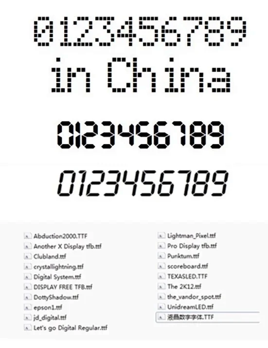 19款ps液晶数字字体点阵字体喷码Led字体 - 小红书-花瓣网