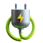 Power Plug 3D Illustration