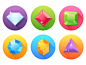 Set of Vector Flat Precious Gems Icons