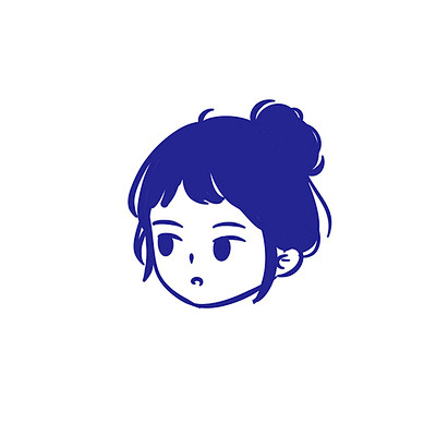 游轶‖蓝色小头真人照片转手绘ins风简约...