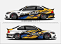 Racing car wrap design. vehicle vinyl sticker and automotive decal livery