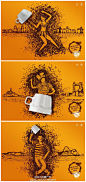 工欲善其事，必先利其器。喝咖啡怎么能少了一个好的咖啡杯呢？咖啡杯创意平面广告。