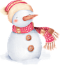 雪人 水彩手绘圣诞节装饰元素 PNG免抠图