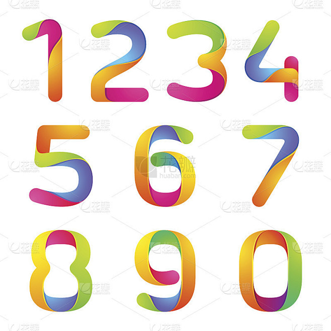 彩色数字组