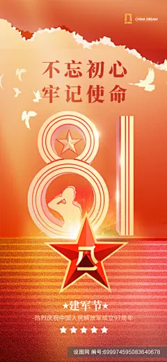 建军节97周年海报