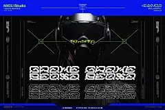 8款Graxebeosa潮流科幻机能潮牌文创海报标题无衬线英文字体家族