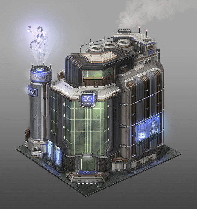 Q版卡通写实/CG场景建筑原画设定/韩国...