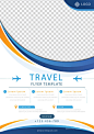 旅游蓝色科技感宣传单页dm单设计模板