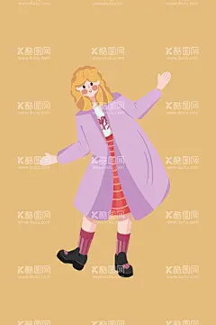 紫色活力扁平风人物穿搭元素  - 源文件下载【酷图网】扁平插画,插画女孩,插画男孩,插画孩子,扁平插画儿童,儿童插画,插画素材,噪点插画,肌理插画,人物插画,人物素材,儿童素材,插画,