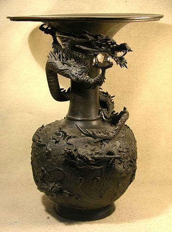 BRONZE DRAGON VASE –...