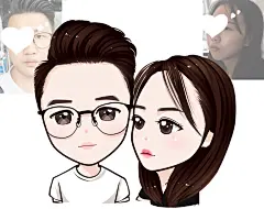 简约Q版萌版设计q版情侣真人照片转漫画卡通形象头像转q萌手绘-淘宝网