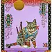 日本插画家田中秀治的浮世忍者猫。浮世绘，江户时代的一种绘画风格