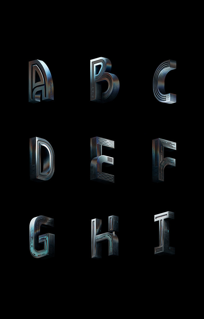 Metallic Letters : I...