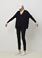 Acne Studios Calla Merino V Neck Sweater (Dark Navy)