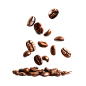 掉落的咖啡豆免扣png 可商用