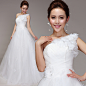 天使的嫁衣 2013年新款韩式韩版性感单肩新娘齐地婚纱礼服5922-淘宝网