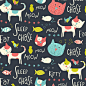 Here Kitty Kitty fabric by heatherdutton on Spoonflower