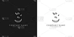 3 logo numbers modern black and white design
