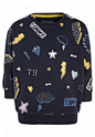 Tommy Hilfiger. ALL-OVER ICON CREWNECK - Sudadera - blue. Largo de la prenda:48 cm (talla 8a). Largo de manga:3/4. Cuidados:lavar a máquina a 40 °C,no utilizar secadora. Largo de la manga:32 cm (talla 8a). Estampado:estampado. Largo:clásico. Cuello/escote