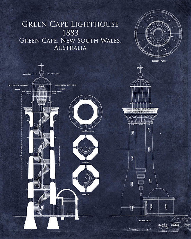 greencapelighthouseblueprint绿角灯塔蓝图设计蓝本