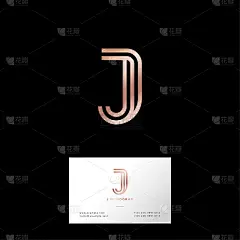 纹章上不可能出现的字母J。字母B由细线组成。的名片。