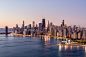 芝加哥市,航拍视角,黎明,城市,国际著名景点图片素材