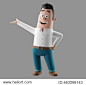 3D illustration of happy young office man isolated with no background