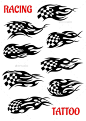 组赛车矢量纹身,纹身矢量Set of Motor Racing Vector Tattoos - Tattoos Vectors汽车、背景、横幅、黑色、冠军,检查,检查器,竞争,设计师,会徽,完成,完成,国旗,图标,孤立的,标志,电机、种族、赛车,集会,符号,速度,运动,成功,象征,纹身,矢量,白色,赢,赢家 auto, background, banners, black, champion, check, checker, competition, designer, emblem, finish, 