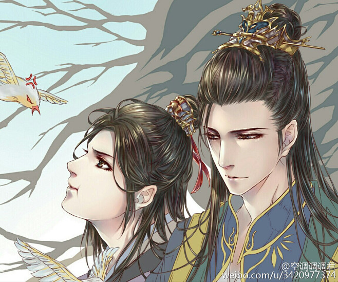 耽美古风插画 空调君/绘