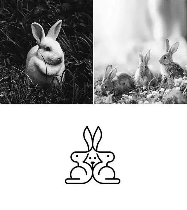 兔子家庭logo正负形