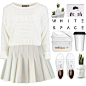 A fashion look from December 2015 featuring white sweater, short skirts and flat shoes. Browse and shop related looks.