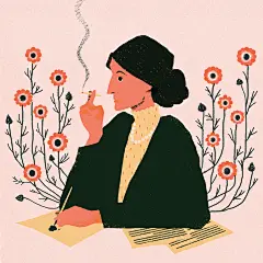 吸烟的女人cg插画壁纸 ps商业广告插画作品 illustations 漫画 扁平 国外插画设计欣赏  水彩 插画图片 手绘风格绘画艺术 素描 插画设计 儿童卡通插画教程 