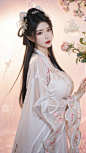  qingyi,danya,1girl,black hair,hanfu,(flower:1.3),realistic,hair ornament,chinese clothes,simple background,dress,black eyes,long sleeves,holding,holding flower,,hanfu,cho girl, longfeihanfu,looking at viewer,(big breasts:1.68)