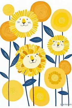 插画野菊花数字艺术
