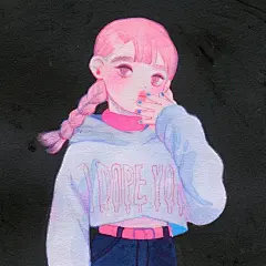 少女心 水彩，插画，一系列 萌，个性，女生头像 手绘，色彩 