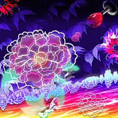 彩色牡丹亮光白边紫色竹叶红昙花红酒滴海