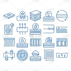 床垫整形图标手绘插图
