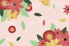 植物花卉背景  - 源文件下载【酷图网】壁纸,花卉,植物,卡通,清新花朵背景,春天手绘壁纸