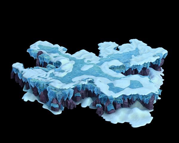 【新提醒】雪山、冰柱、石壁上的雪景3d模...