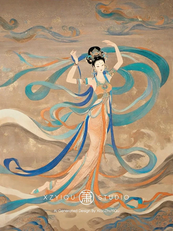 岩彩画x敦煌飞天壁画【上篇】-花瓣网