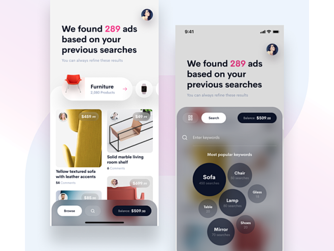Ads UI 2 mobile app ...