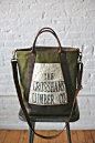 1940s era Canvas & Leather Carryall: