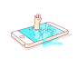 iDrown 7 isometric editorial drown social iphone illustration