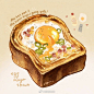 好想吃吐司啊，ins:eggbuttertoast ​​​​